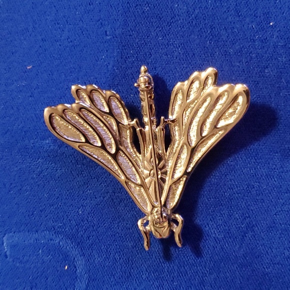 Rare Vintage Swarovski Crystal Art Deco Dragonfly Brooch Pin - Picture 5 of 8